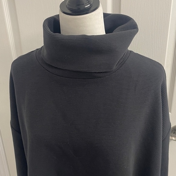 Shambhala Black Funnel Neck Relaxed Fit Active Wear Top Sz L - Picture 2 of 13